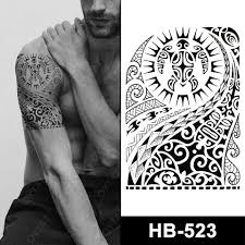 Polynesian maori Mens Tattoo Sticker The Rock Womens Leg Fake Arm Half Sleeve