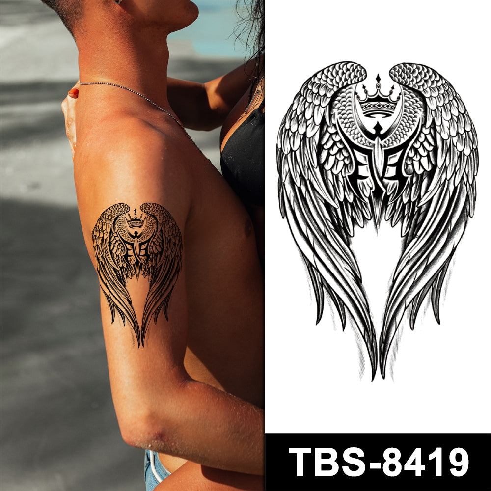 Angel Wings Temporary Tattoo Fake Sticker Womens Mens Arm Waterproof Body