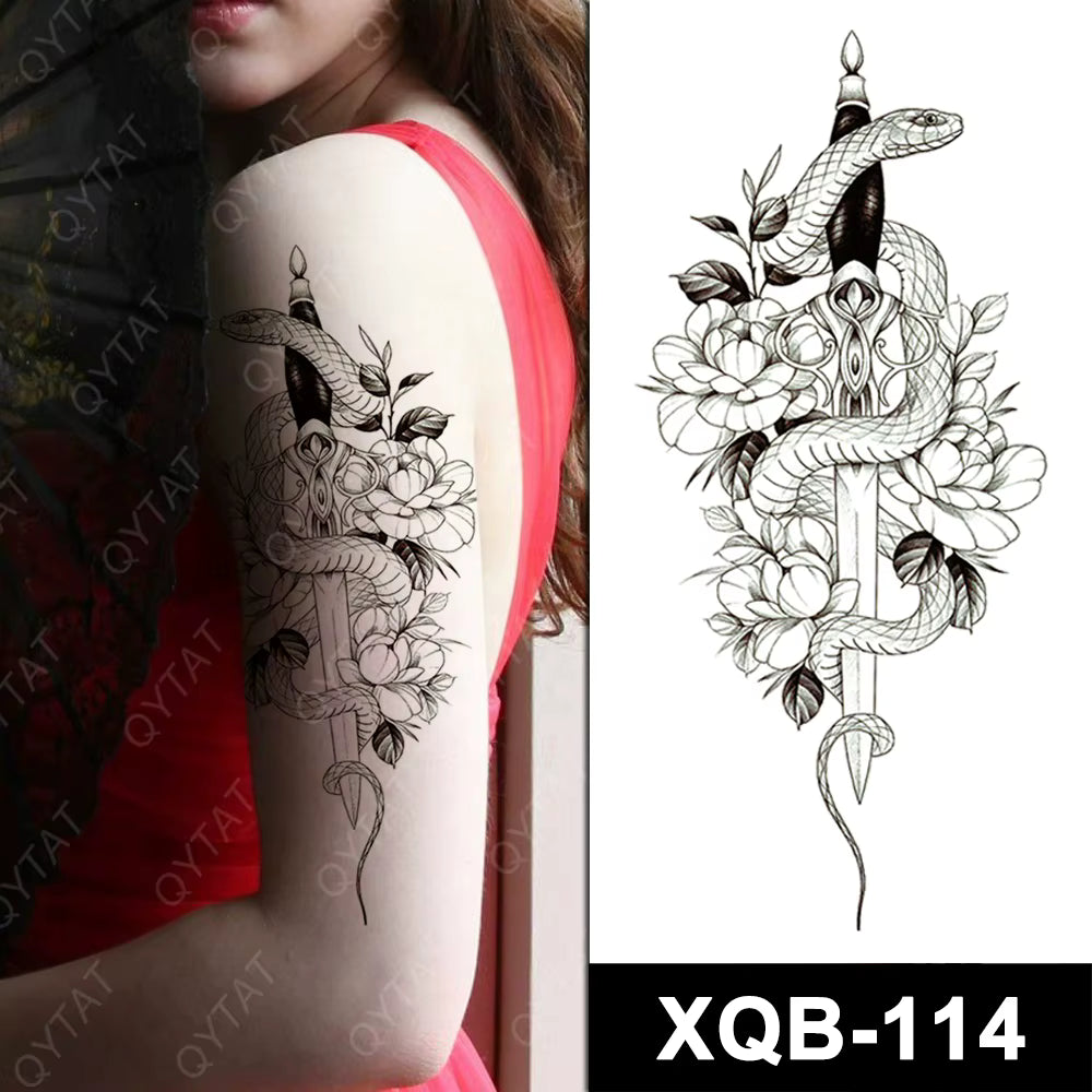 Snake Dagger Temporary Tattoo Waterproof Womens Tattoo Waterproof Body Chest