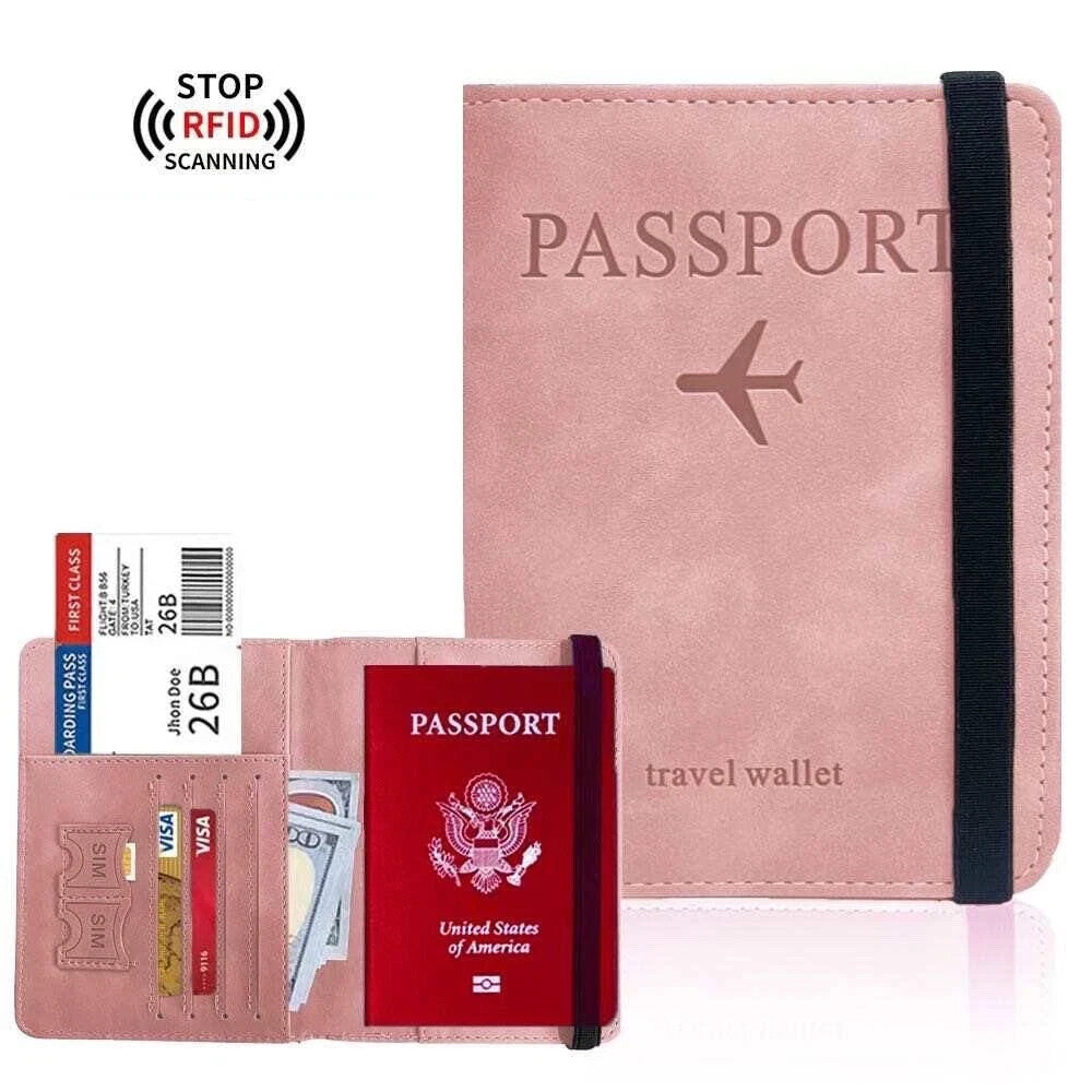 RFID Passport Holder Travel Wallet Passport Organiser Cover Cards PU Leather