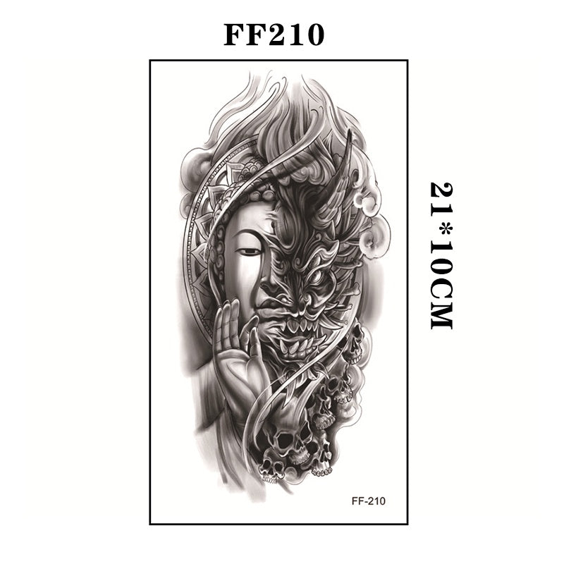 Buddha Demon Tattoo Temporary Waterproof Tattoos Spiritual Mens Womens Arm Leg