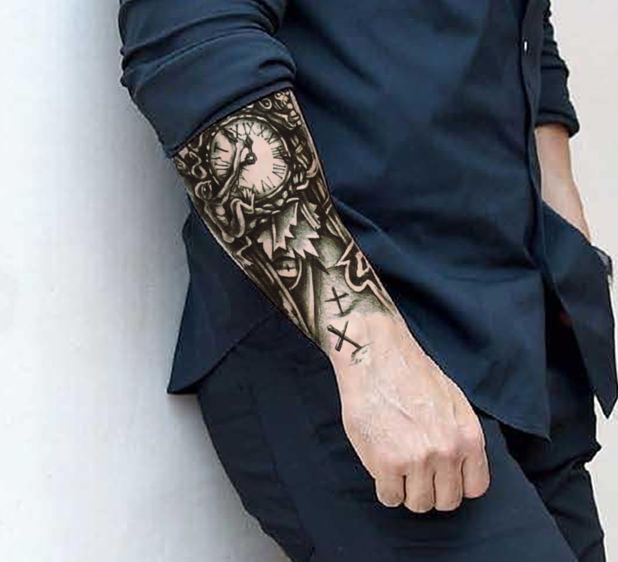 Wrecking Life Waterproof Temporary Tattoos Sleeve Women Mens Fake Sticker Arm
